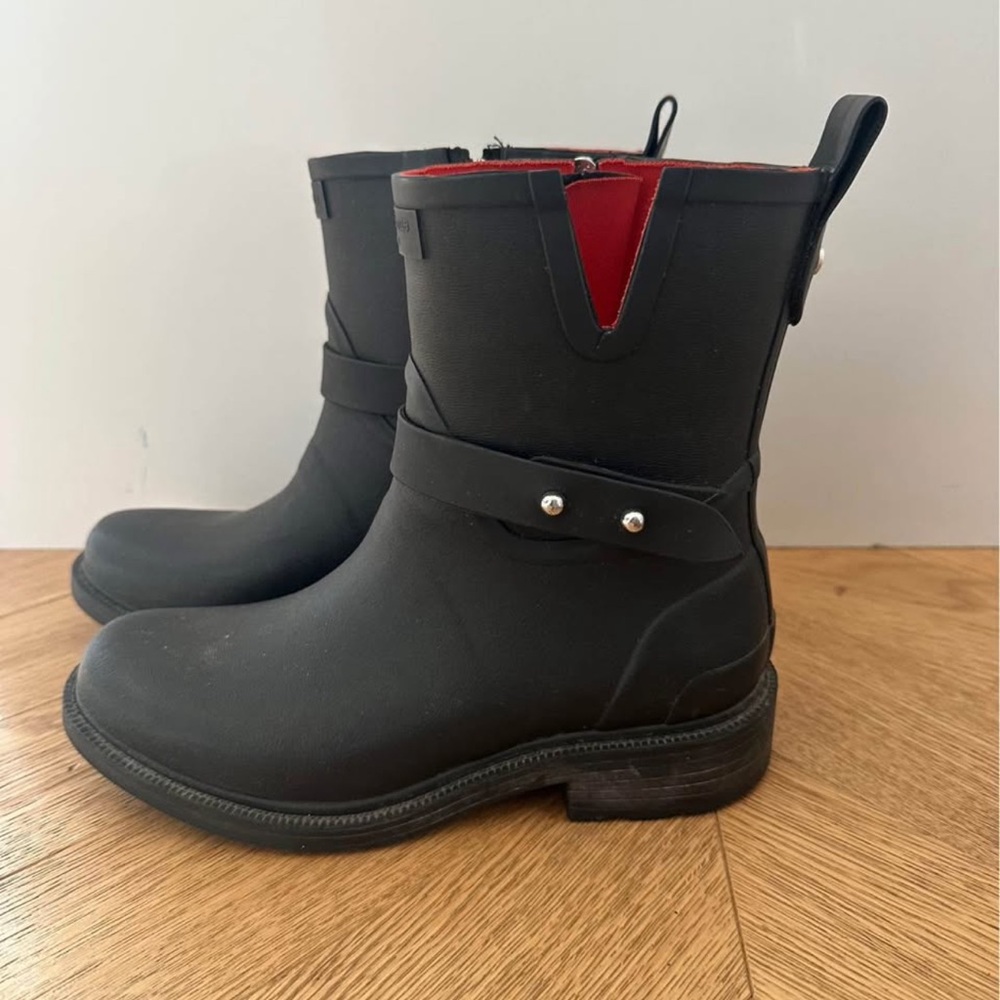 Black rag&bone rain boots